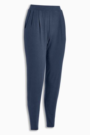 Navy Tapered Leg Trousers